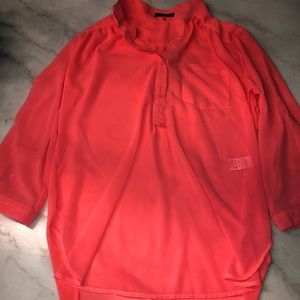 NEON PINK BUTTON BLOUSE